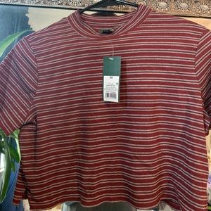 Cropped maroon wild fable tee
